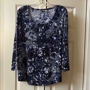 SOLD Chico's Blue and White Patterned Top